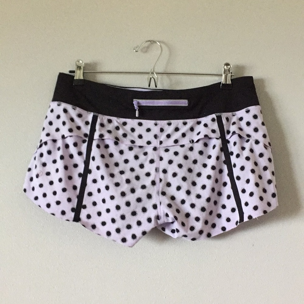 Lululemon Run Speed Shorts 8 Dots Black Purple